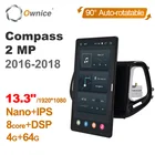 Магнитола Ownice, 2 МП, 1920x1080, Android 10,0, для Jeep Compass, 2016-2018, поворотный на 13,3 дюйма