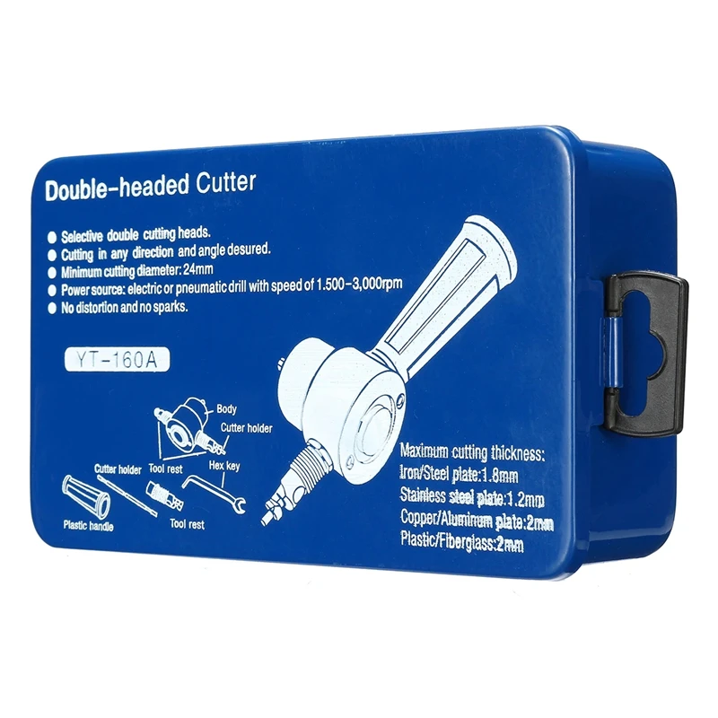 

Double Headed Sheet Metal Cutting Nibbler Drill Attachment Metal Cutter Tool With Metal Box