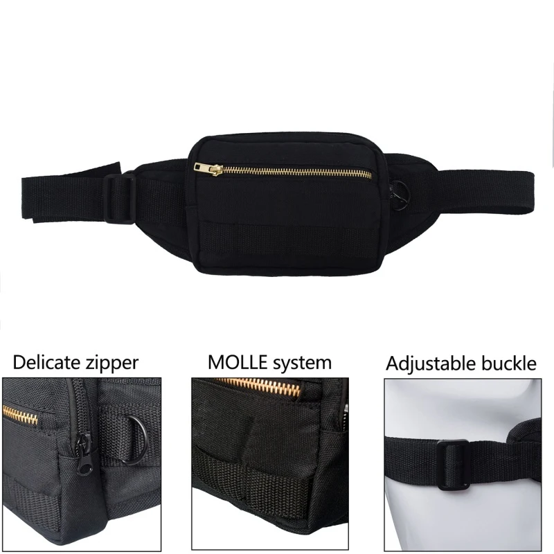 Мужская женская поясная сумка регулируемая на бедрах грудь для улицы тренировок