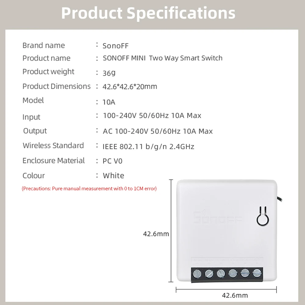 SONOFF Mini DIY WiFi Switch Automation Voice Remote Control Two Way Smart Small Body Timer Work With Alexa Google Home | Электроника
