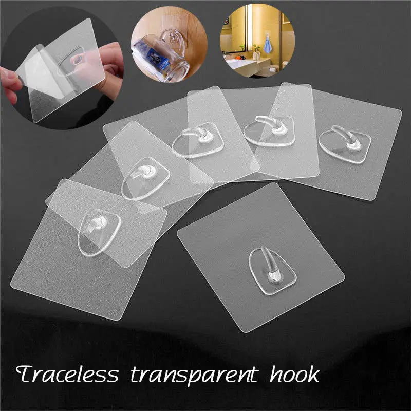 

10 Pcs Stainless Steel Hook Punch-free Hooks Bathroom Towel Hook Strong Seamless Kitchen Hooks Metal Storage NX095224