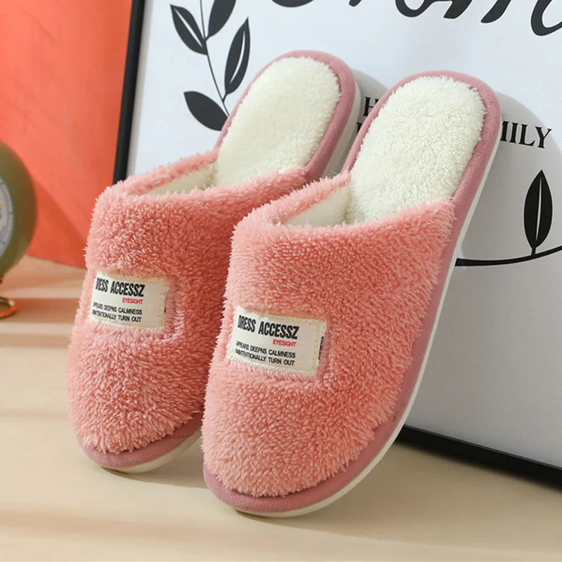 

тапочки для дома Winter Women Slippers Plush Warm Soft Home Slippers For Female Indoor House Couple Shoes Bedroom Solid Color