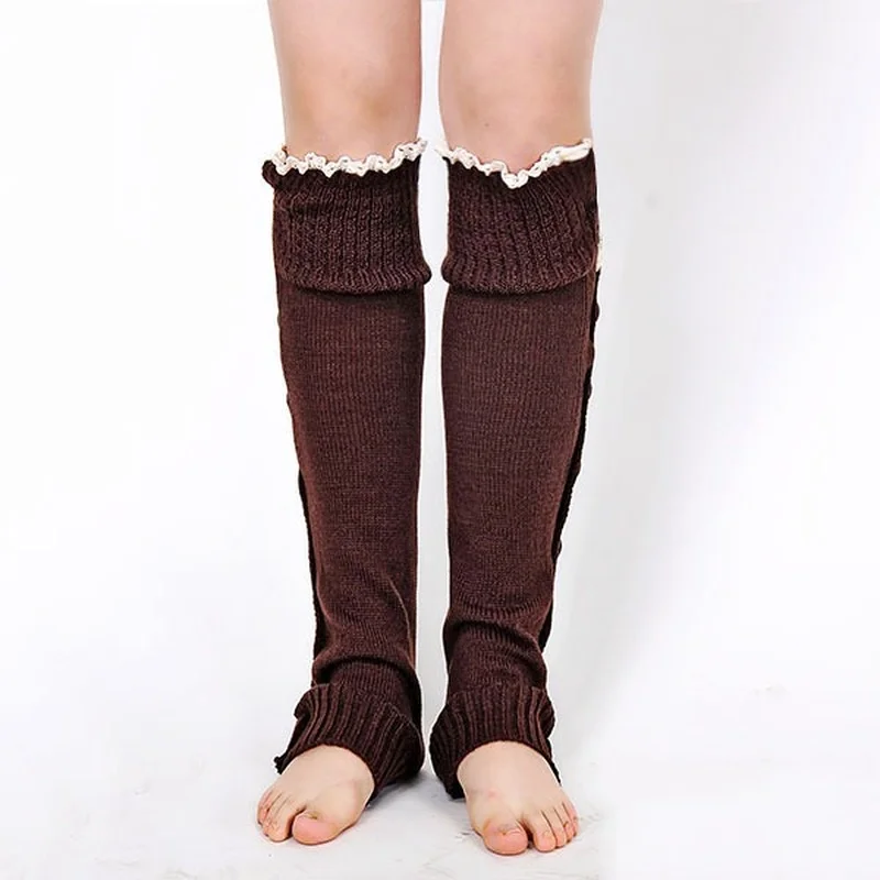 Новинка женские вязаные крючком чулки гетры Обложка для ботинка кружевные