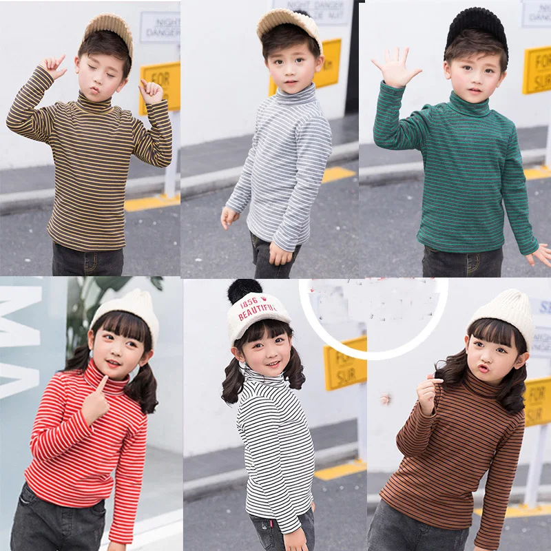 

2020 winter autumn boy girl thickening sweater High collar Cashmere Keep warm kid Bottoming shirt baby toddler children clothing