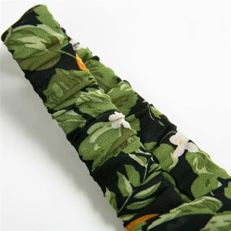 

Fruits print slim long dress for lady 2021 Sleeveless fashion elegant women's dress summer Draped chic sundress female