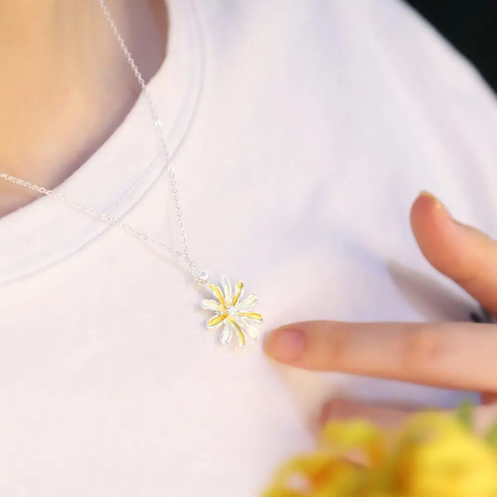 Оригинальный дизайн подвески и ожерелья с маргаритками модное женское колье