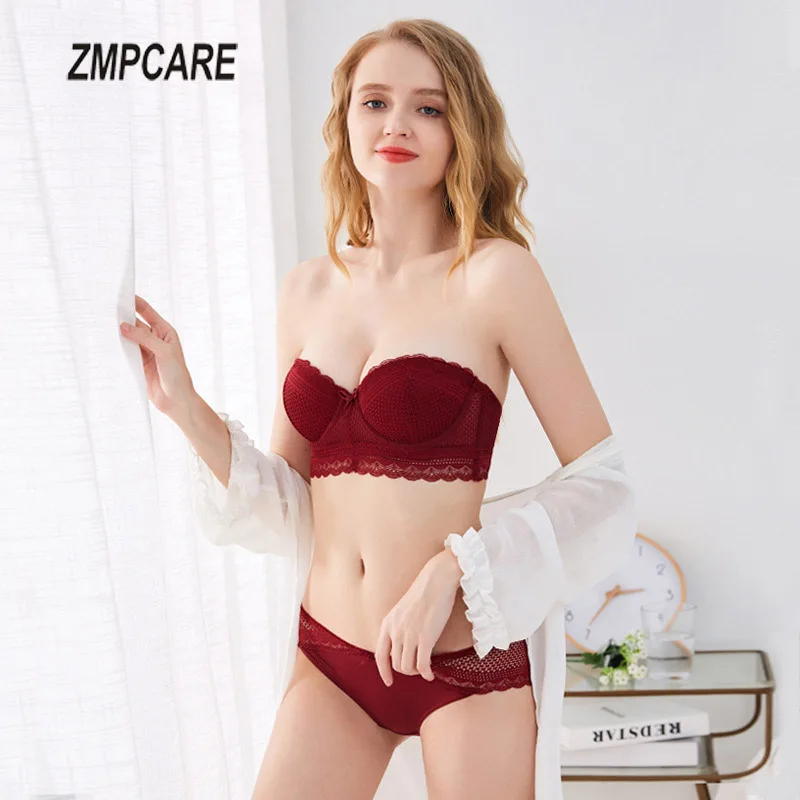 Летний удобный бесшовный бюстгальтер пуш ап комплект сексуального кружевного