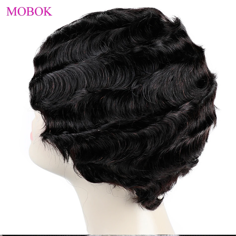 Короткие кружевные человеческие волосы парики для женщин бразильские волнистые