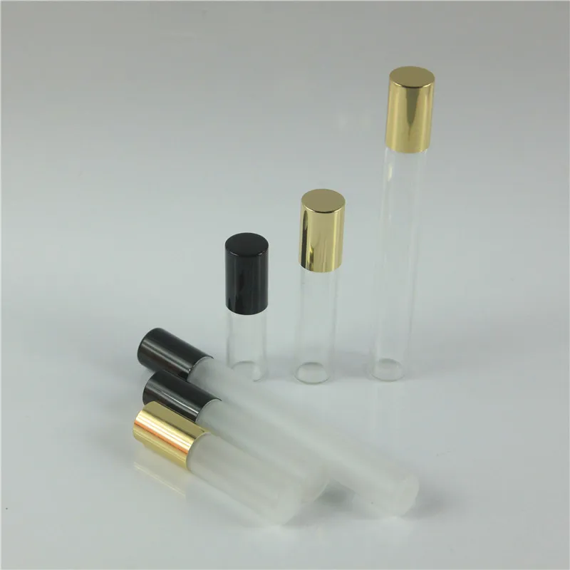 

50pcs/lot 3ml 5ml 10ml Glass Roll on Bottle with Stainless Steel Roller Small Essential Oil Roller-on Sample Vials Bottle