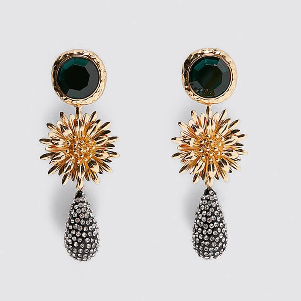 Женские серьги-подвески ZA элегантные Эффектные серьги из стекла/смолы/бисера для