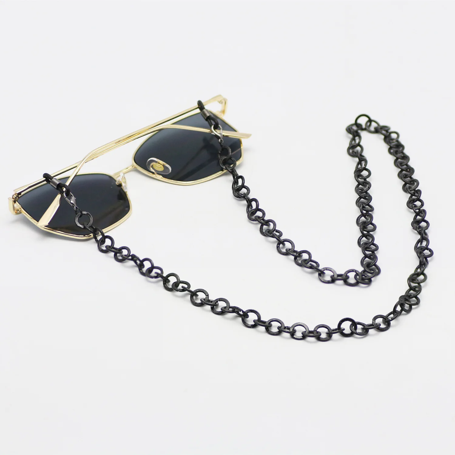 

Fashion Jewelry Black Sunglasses Hanging Chain Metal Glasses Chain Neck Cord Strap Holder Necklace Wholesale