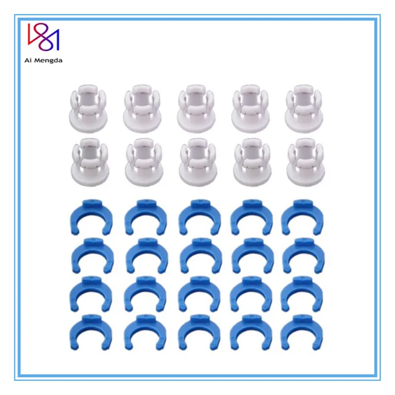 10Set White Bowden Tube Clamp Blue Pipe Horse Clip Fixed 6mm Shoe Coupling Collet Part Plastic for Ultimaker 3D Printers Parts | Компьютеры