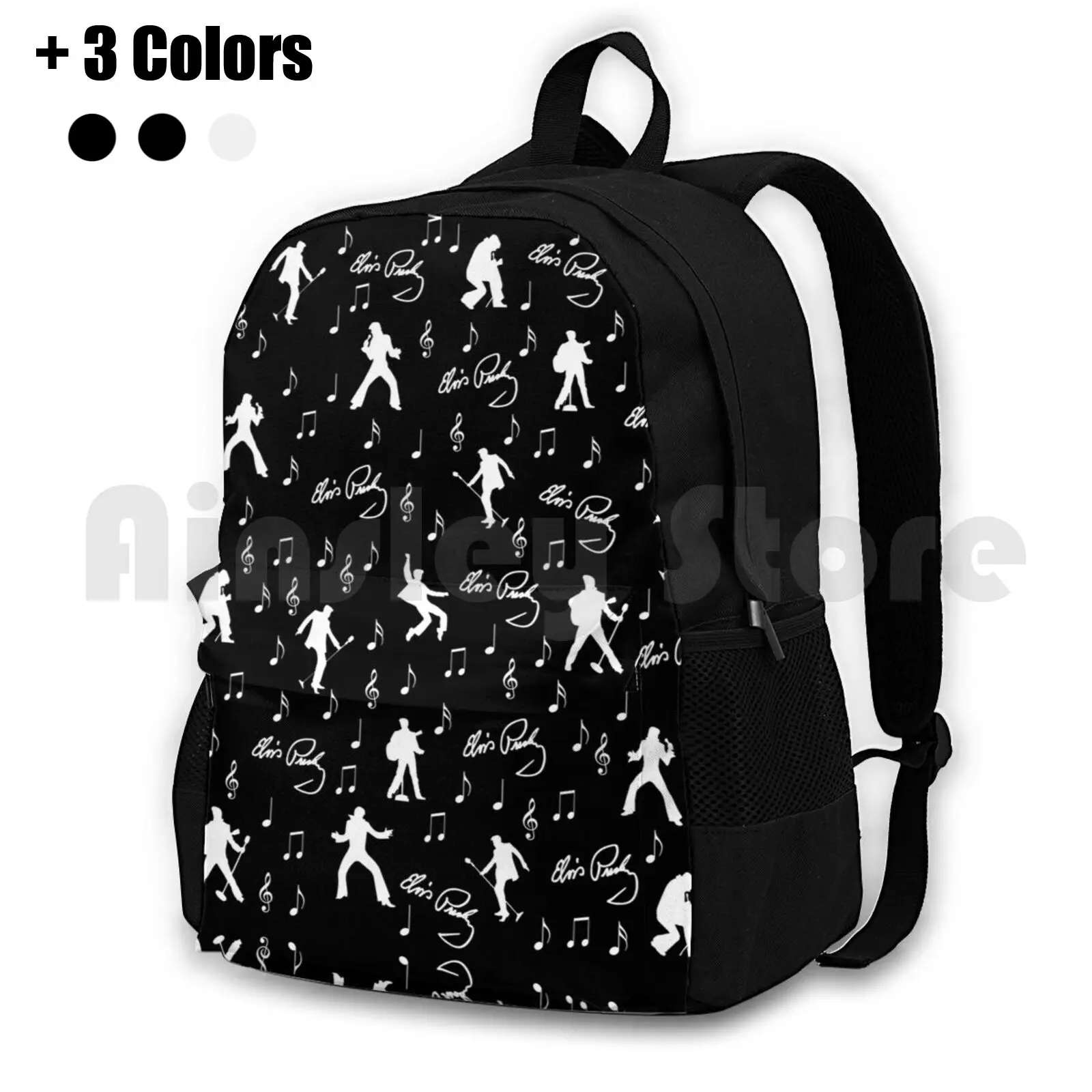 

Elvis Presley Pattern Outdoor Hiking Backpack Riding Climbing Sports Bag Pattern Silhouette Elvis Presley Hawaii Aloha White