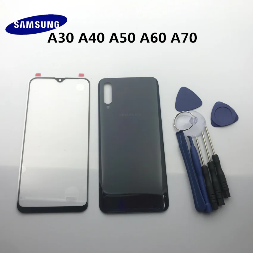 Новое оригинальное заднее стекло Samsung Galaxy A30 A40 A50 A60 A70 2019 Крышка батарейного