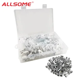 ALLSOME 300 шт., заклепка из алюминиевого сплава, плоская головка, заклепки с резьбой, вставка, гайка, M3 M4 M5 M6 M8 M10 M12 HT2773