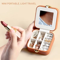 2021 new portable jewelry organizer box travel jewelry case boxes earring ring necklaces display storage box home travel gift