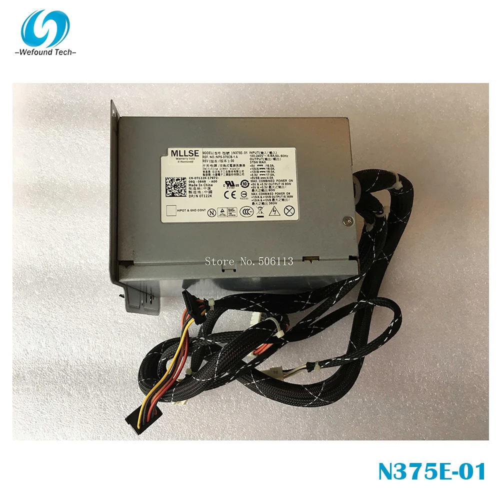 

For Dell PowerEdge T310 375W Power Supply N375E-01 L375E-S0 NPS-375CB-1A T122K T128K PS-5371-1D N375P-01 Fully Tested