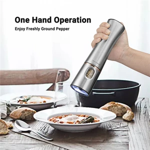 inkbird stainless steel pepper mill electric salt and pepper grinder chopper kitchen accessories tool gadget kitchenware kit free global shipping