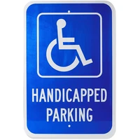retro handicapped parking sign reflective metal tin sign