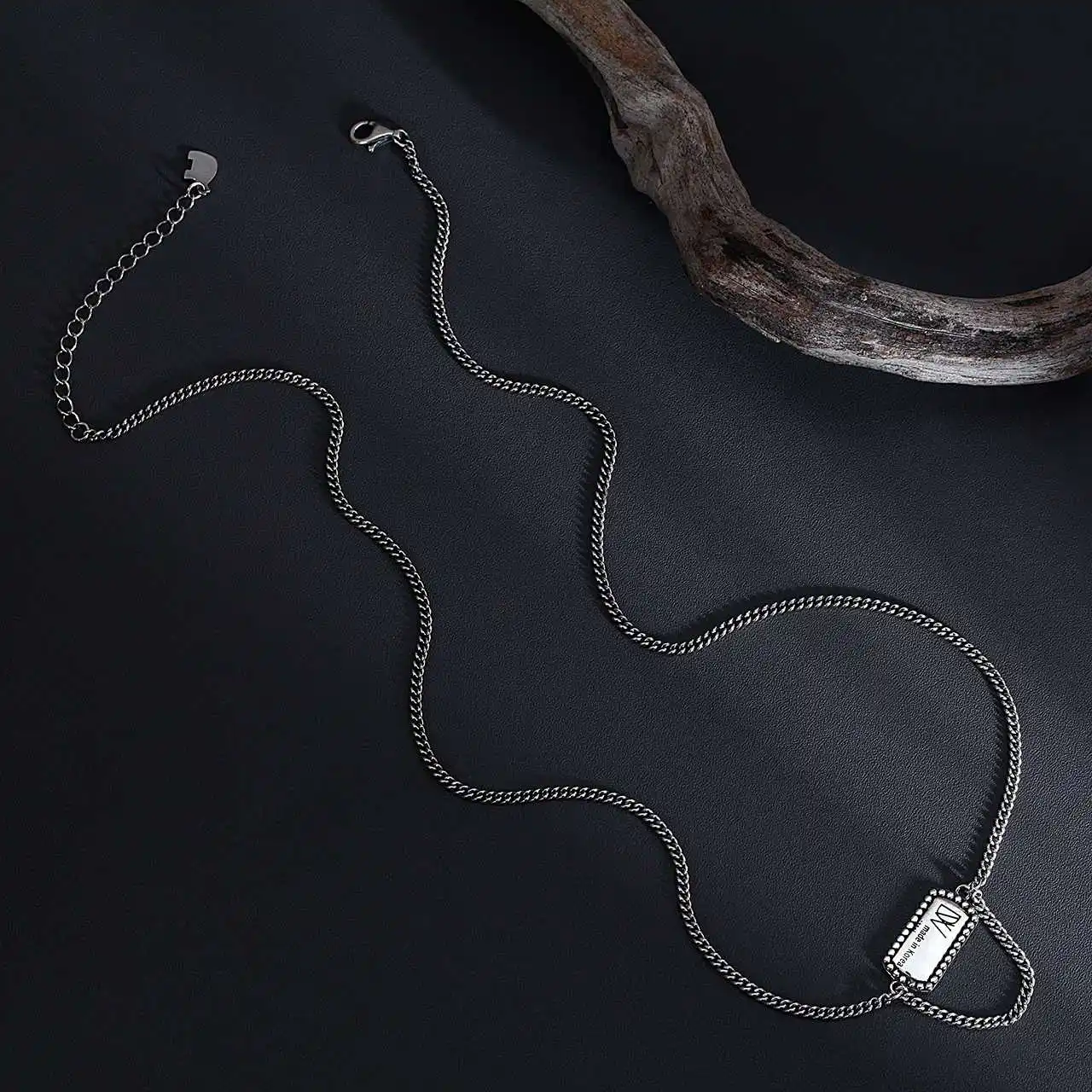 

925 Silver necklace For Women vintage punk style hip-hop letter necklace couple pendant jewelry sterling silver necklace