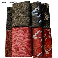 100 cotton bronzed japanese style black red blue clouds wave fabrics for craft quilting handwork packing home decor bag textile