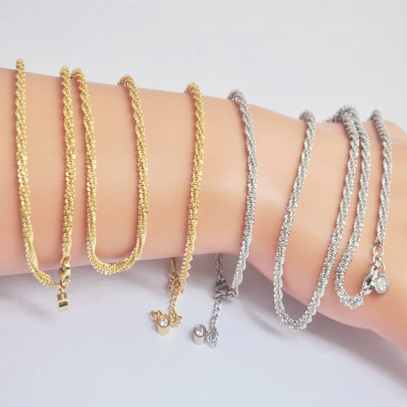

JIN&JU Imitate Diamonds Chain Luxury Quality Bracelets Necklace Set For Men Women Charms Stainless Steel Hot Selling Jewelry