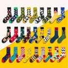 Новинка, веселые мужские носки с графикой, чесаный хлопок, омлет, лягушка, Crazy Burger, лосось, кукуруза, авокадо, птица, рыба, носки, рождественский подарок