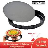 81012 inches tart pant mold pizza stone non stick cake cookie liner removable loose bottom heat resistant home baking pan