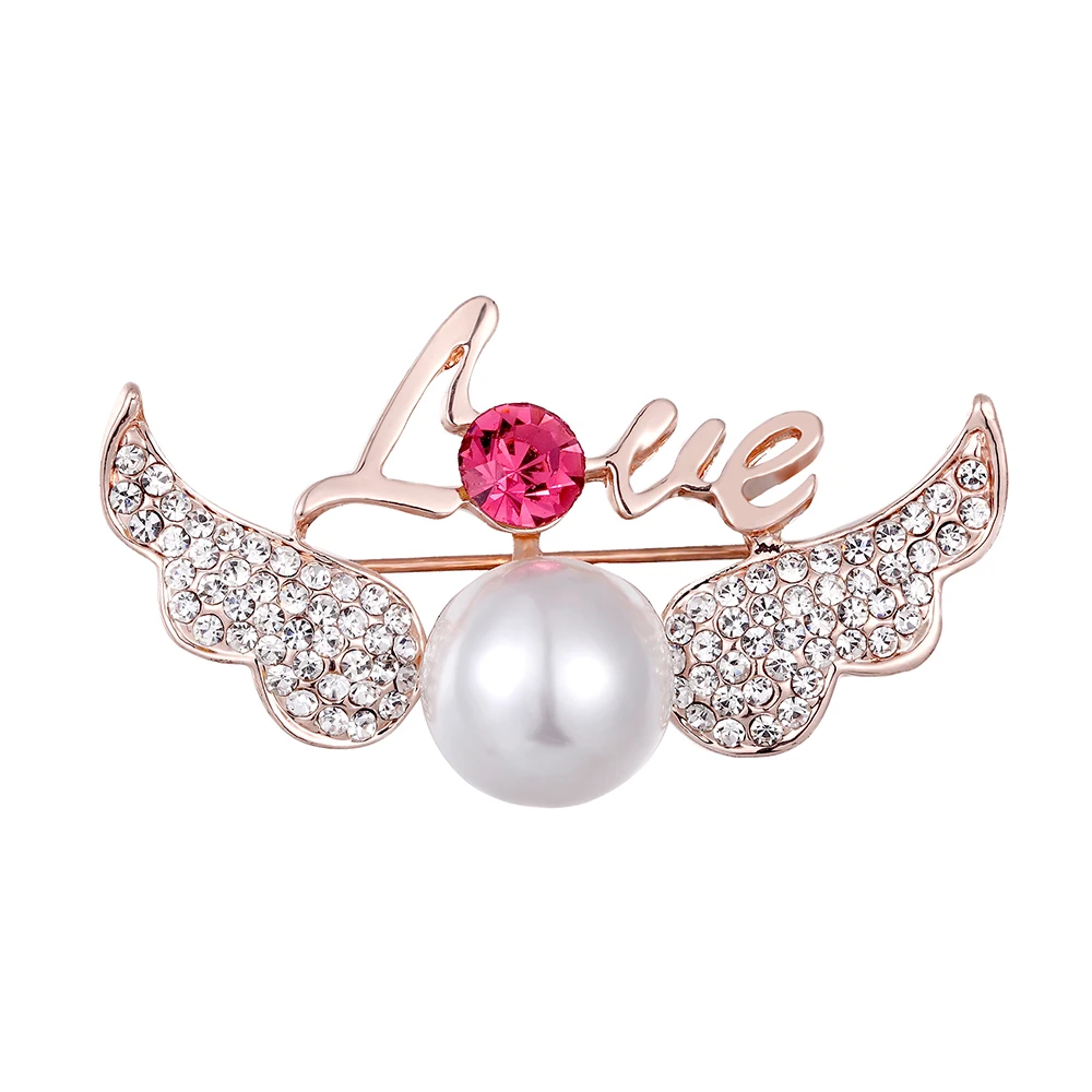 Булавка Крылья ангела романтичная брошь из сплава с буквами любви модная