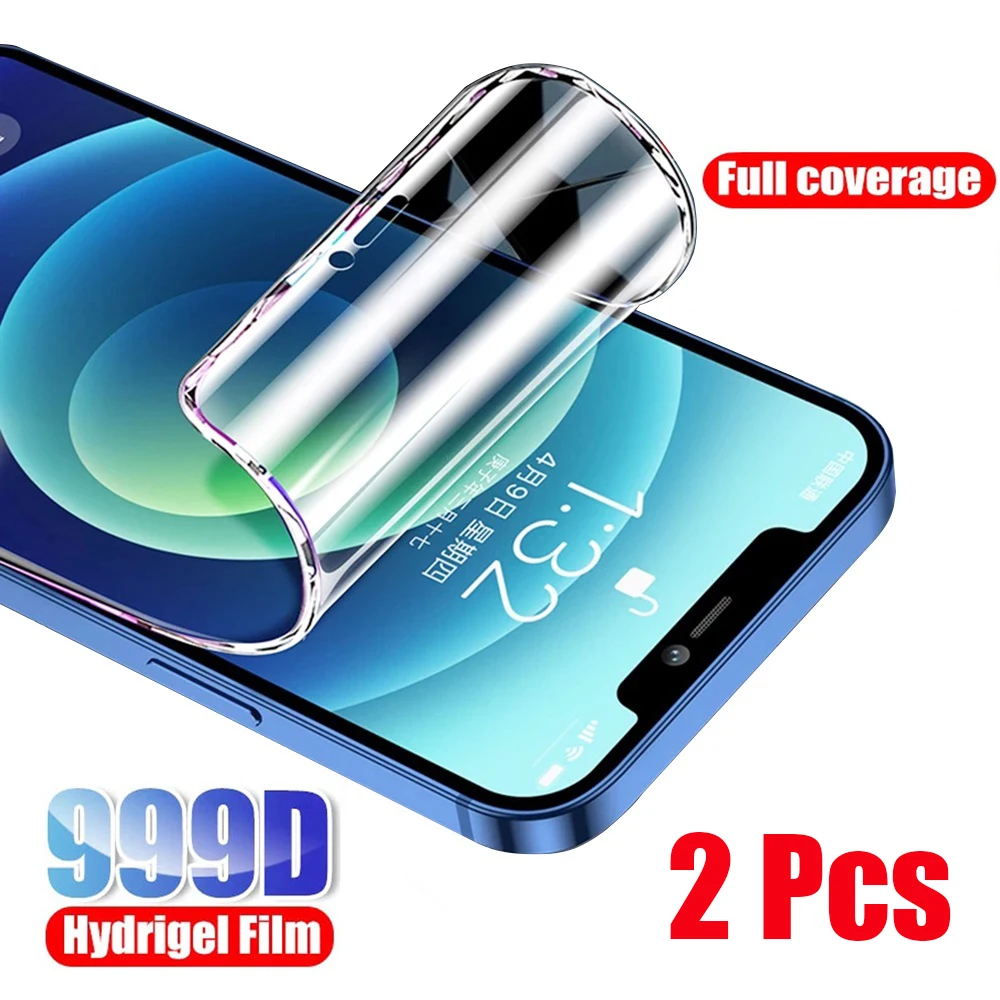 

Гидрогелевая пленка для iPhone 13 12 11 Pro XS Max SE 2020, 2 шт., мягкая защитная пленка для экрана iPhone XR 7 8 Plus X, не стекло