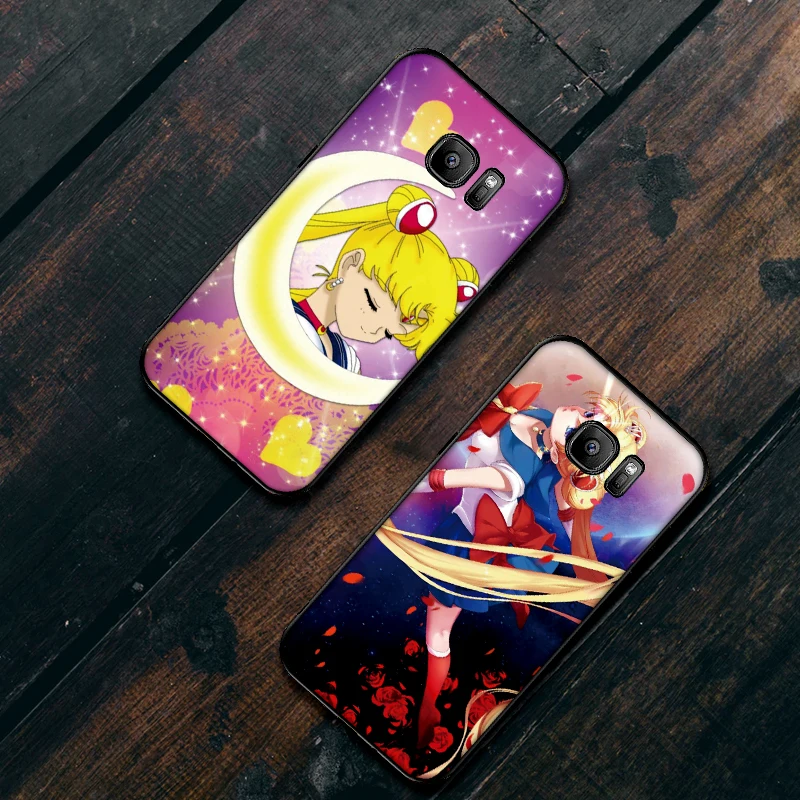 Для samsung S6 S7 Edge чехол для телефона Sailor Moon Beautiful Girl S8 S9 S10 PLUS Мягкий из ТПУ NOTE M10 20 30 |