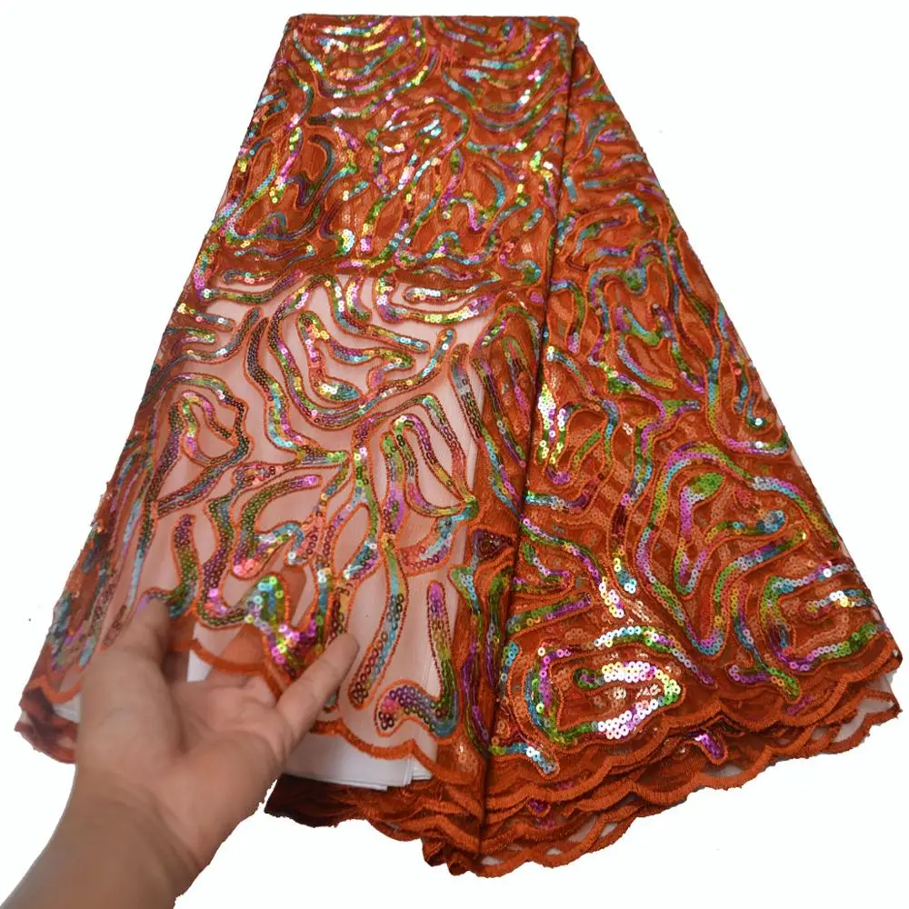 

MIQIER High Quality African nigerian tulle Lace Fabric cotton fabric Damask Lace Fabric Embroidery guipure lace fabric Sequins