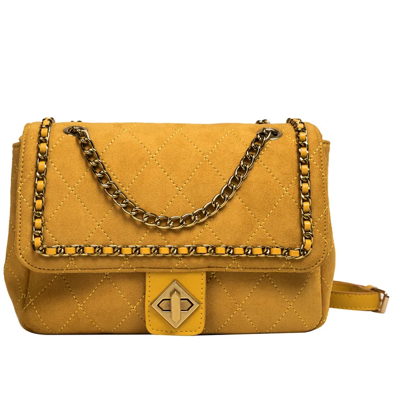 Женская сумка через плечо с цепочкой однотонная небольшая | Багаж и сумки