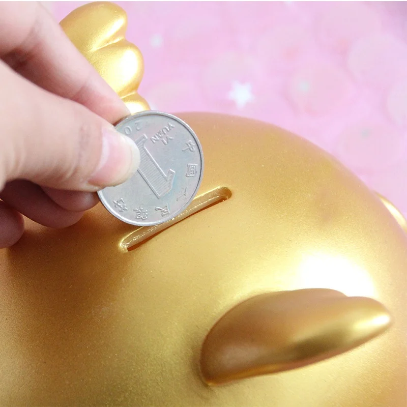 Маленькая золотая мышь копилка мультяшная милая коробка для монет детский