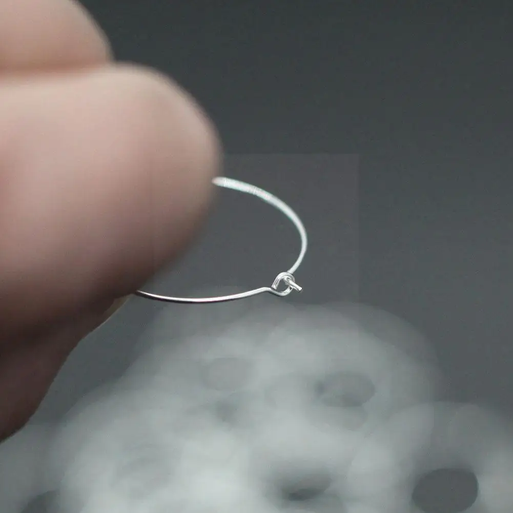 

Metal Wire Circle Earrings Beading Hoops Gold Silver Plated Wine Glass Charm Rings For DIY Earring Jewelry Making Wine Labe M2A5