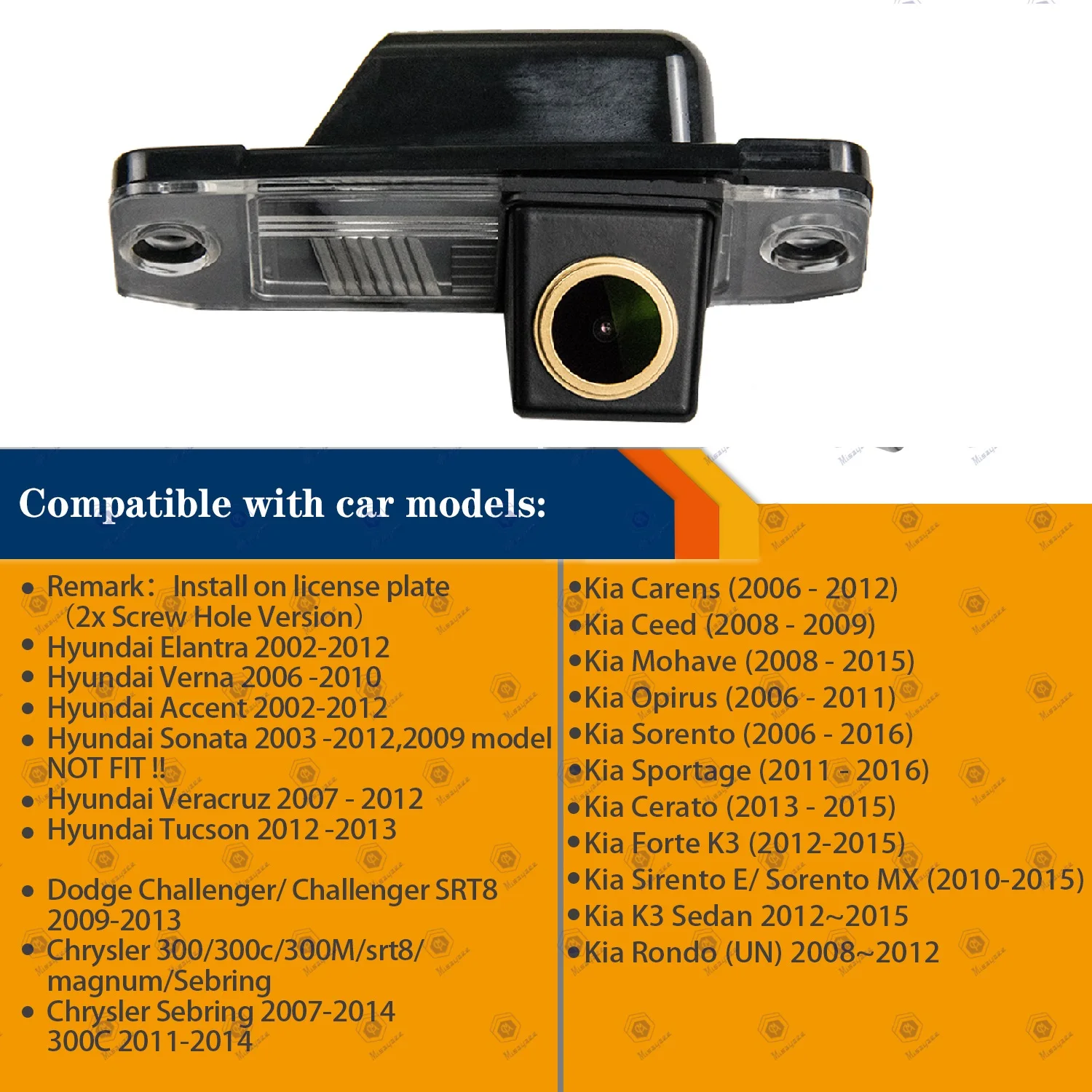 Камера ночного видения заднего вида HD 720p для Kia Carens/Borrego/Oprius/Sorento/Sportage R 2011+/Ceed