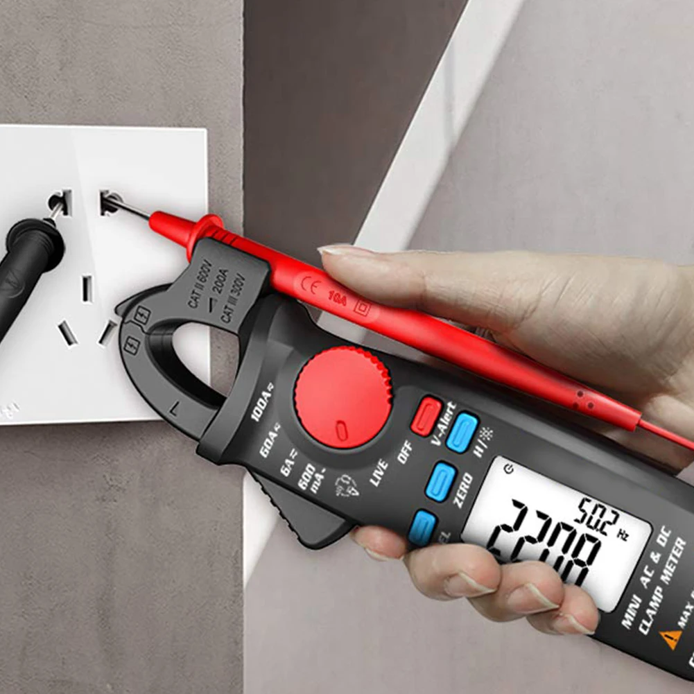 

True RMS Clamp Meter 1mA Plier Ammeter Professional Car Repair Digital Multimeter DC AC Current Volt Temp Capacitor Tester