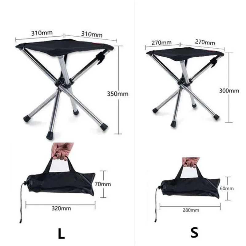 

Retractable Folding BBQ Stool Camping Fishing Chair Outdoor Portable Foldable Chair Load Bearing Travel Picnic Beach Chairs