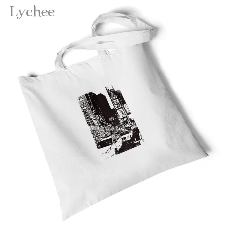 time square Lychee Harajuku Liverpool Nashville Женская Холщовая Сумка с принтом Большая складная сумка для покупок оригинальная дорожная сумка на плечо - Цвет: time square