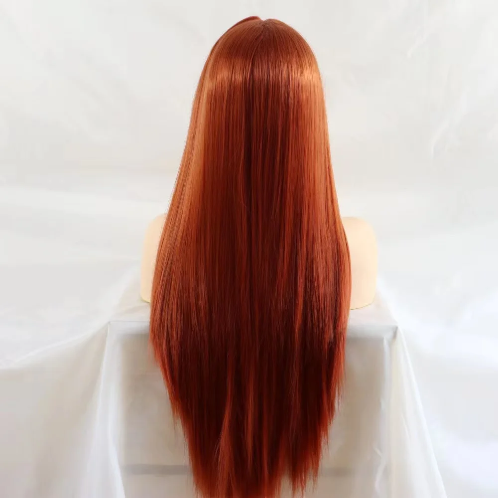 Длинные прямые медно-красные парики Svipwig из натурального высокотемпературного