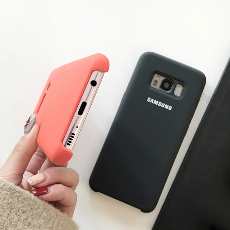 Оригинальный жидкий силиконовый чехол для Samsung Galaxy S8/S8 Plus мягкий шелковистый