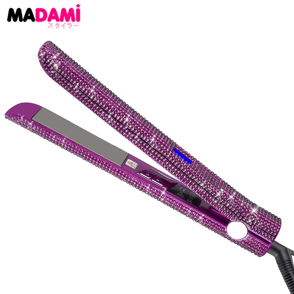 Выпрямитель для волос с ЖК дисплеем блестящий утюжок плавающая пластина из