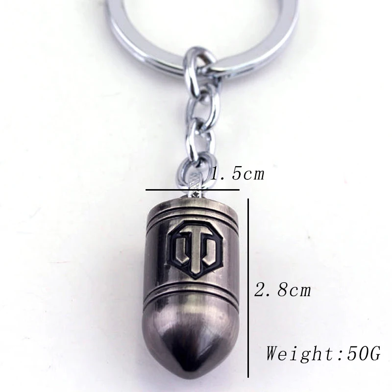 Горячий брелок World of Tanks WOT Solid bullet keyring из цинкового сплава, металлический, 2 цвета, держатель для ключей для автомобиля, подвеска для поклонников игры.