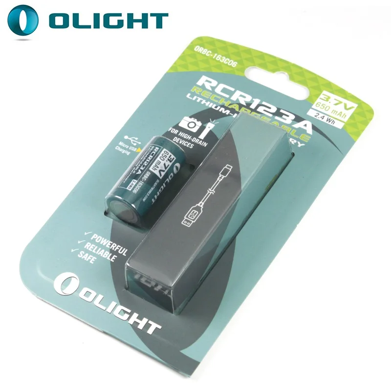 Olight ORBC 163C06 650mAh 3,7 V RCR123A 16340 аккумуляторная литий-ионная батарея