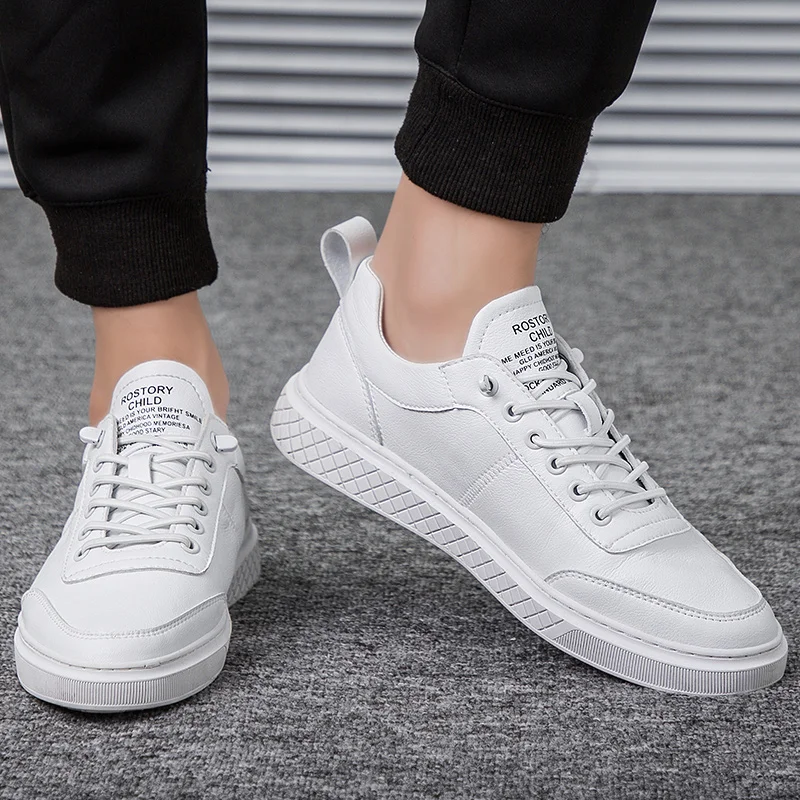 Brand Fashion Casual Leather Shoes Men Sneakers White Male 2019 Korean Version | Обувь