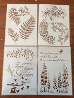 4pcs set a4 plant leaf flower stencils painting coloring embossing scrapbook album decorative template