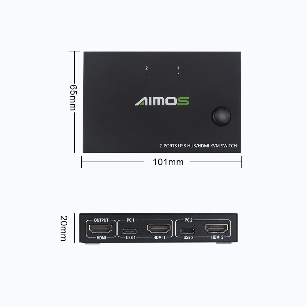 AIMOS AM-KVM201CC 2- - hdmi  10 / USB-   2 ,   , ,