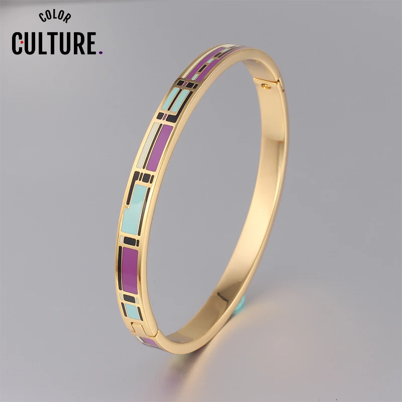 6 мм фиолетовые браслеты для женщин дизайнерский браслет эмалированная Женская