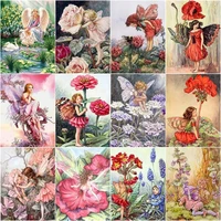 chenistory diy painting by numbers flower fairy kits drawing on canvas pictures by number girl handpainted picture gift home dec
