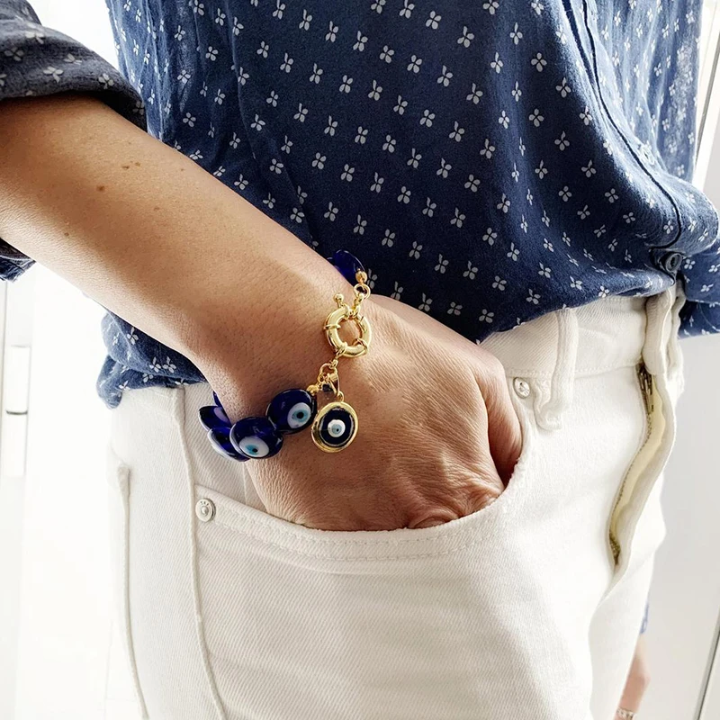 Бусины от сглаза из муранского стекла в стиле бохо жемчуг эмалированный кулон